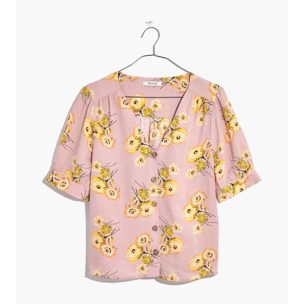 NWT Plaza Dandelion Button Front Shirt SZ XS